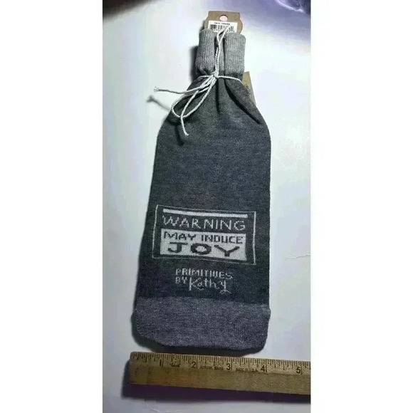 Wine Bottle Sock Bag Cover Primitives by Kathy - "Wine Because Adulting Is Hard - Picture 3 of 3